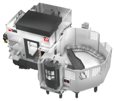 Haas UMC-500 five-axis machining center with pallet pool
